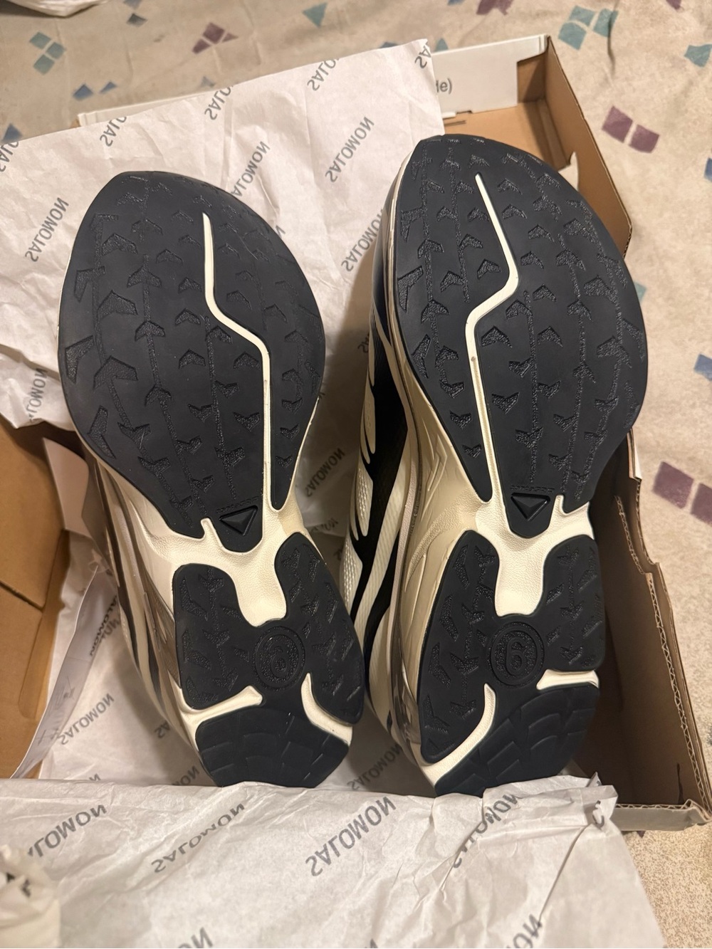 Salomon Maison Martin Margiela Cream and Black Trail Running Shoes - Picture 8 of 12